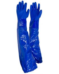 Tegera 12910 Extra Long Sleeve 700mm Blue PVC Vinyl Gloves