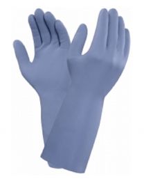Ansell 37-520 G21B Soft Blue Nitrile Chemical Resistant Gloves