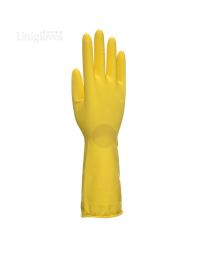 Unigloves Allsafe Yellow Latex Household Rubber Gloves Long Sleeve