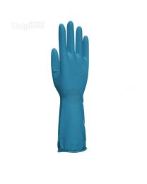 Unigloves Allsafe Blue Latex Household Rubber Gloves Long Sleeve
