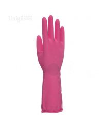 Unigloves Allsafe Pink Latex Household Rubber Gloves