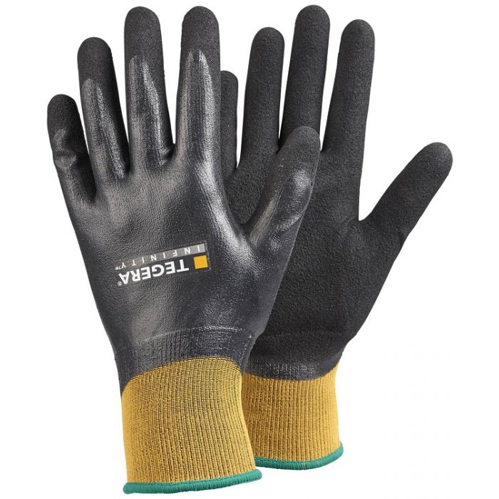 TEGERA 241 Black Latex Long Rubber Gloves Chemical Resistant 16 inch Pond drains 